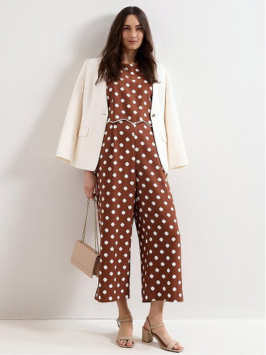 Alia Polka Dot Wide Leg Jumpsuit