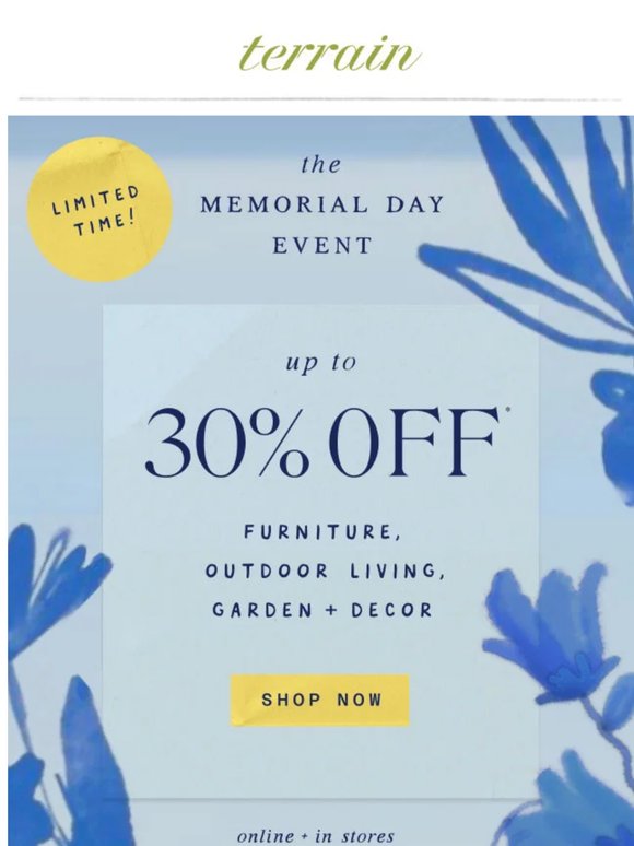The Memorial Day Event ends SOON!