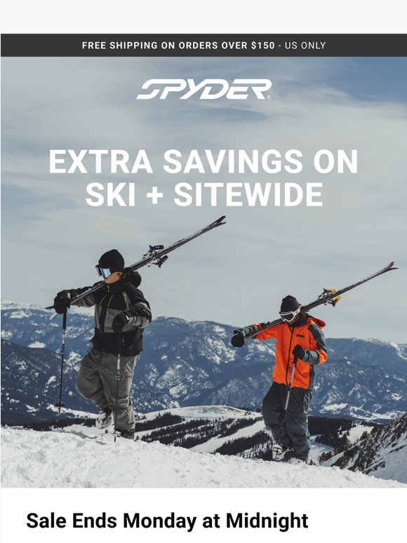 Ends Monday. 40% off ski + extra 20% off.
