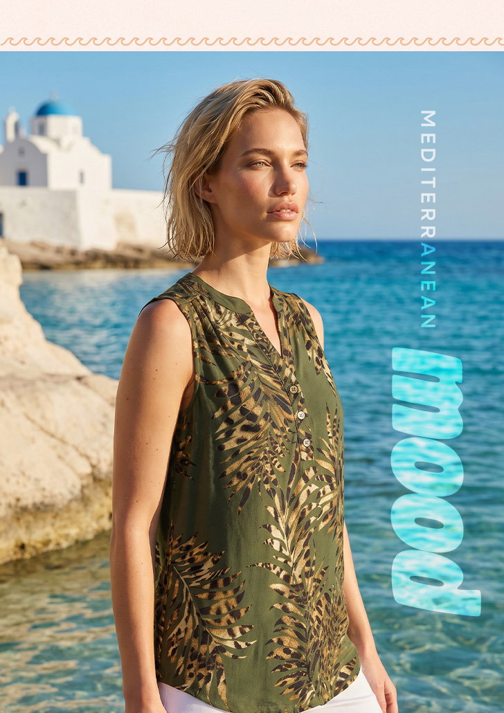Green Leaf Print Vest Top