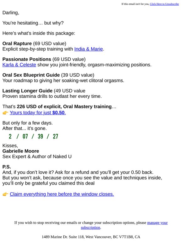 226 USD Worth of Oral Training… Yours for 0.50 😳