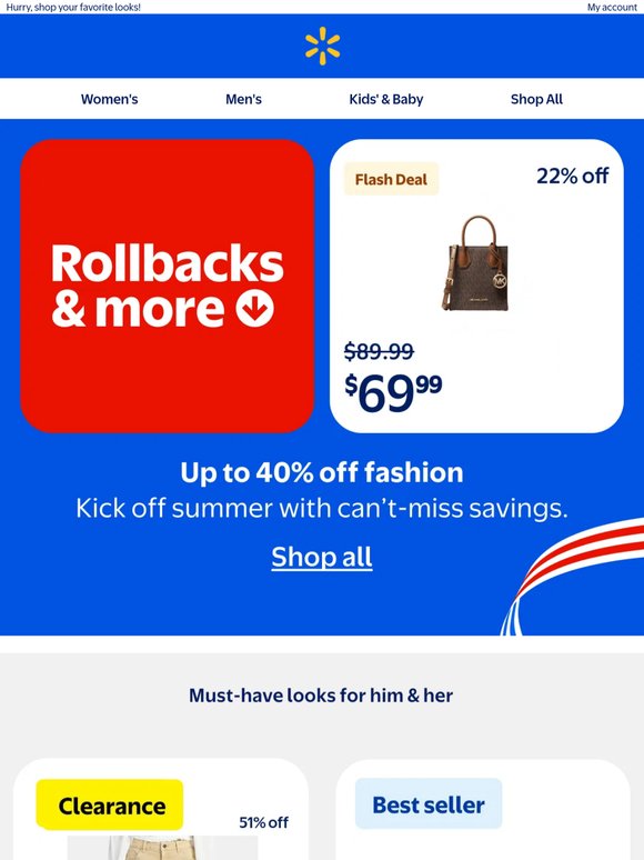 Up to 40% off fashion—save now, BBQ later 😎 🔥