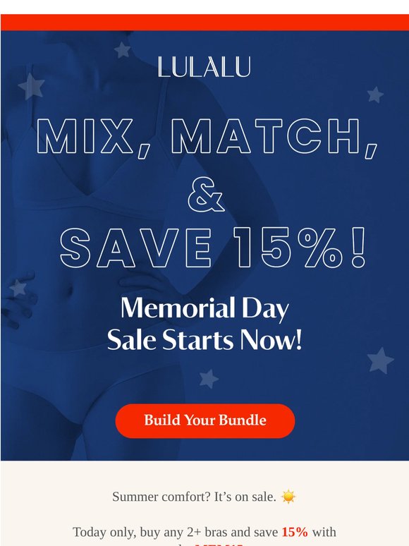 Buy 2 Bras & Save 15% OFF