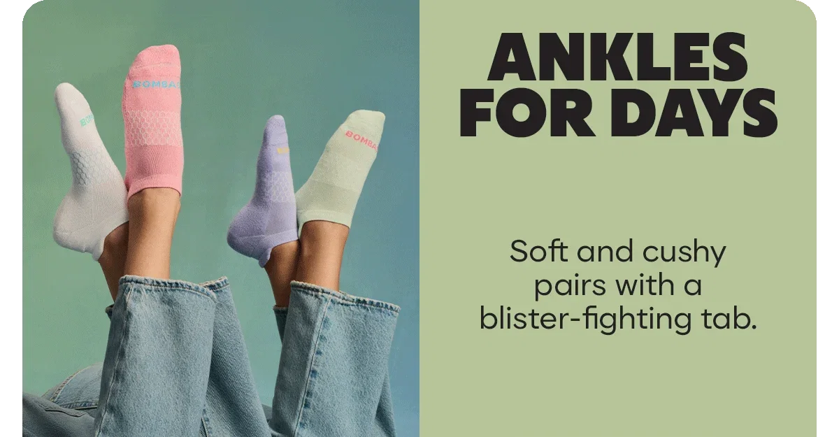 ANKLES FOR DAYS | Soft and cushy pairs with a blister-fighting tab.
