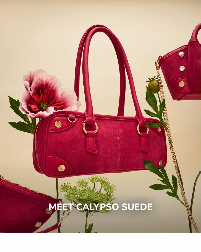 Meet calypso suede. Meredith sml in calypso suede gold.