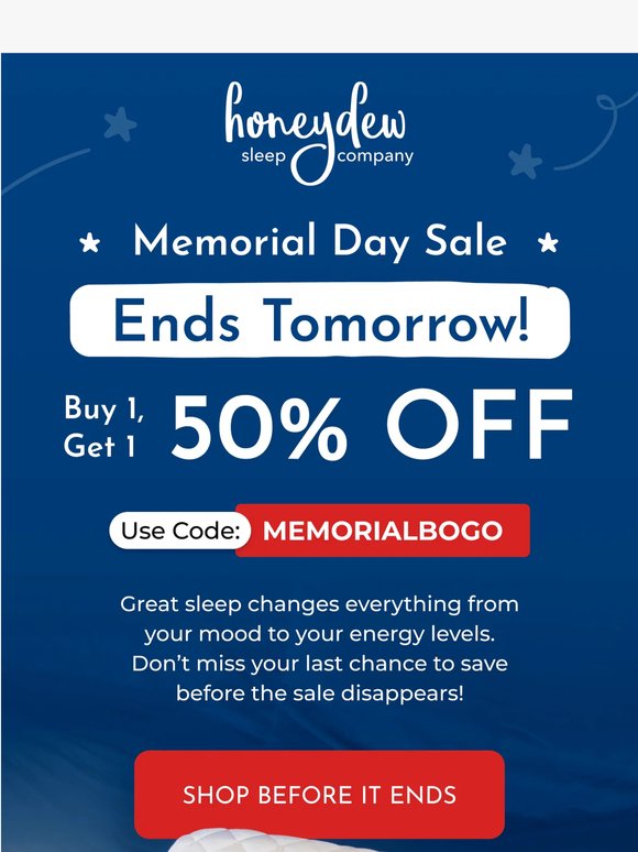Ends Tomorrow: BOGO 50% Off