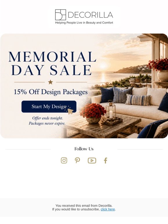 🔥 Ends Tonight: Your 15% Memorial Day Early Access Offer