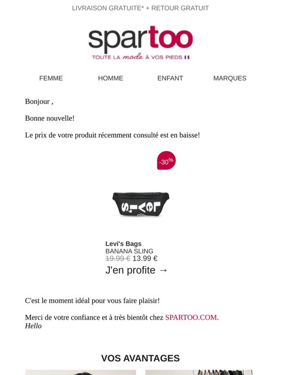 📉 Le prix de l'article que vous avez repéré est en baisse!