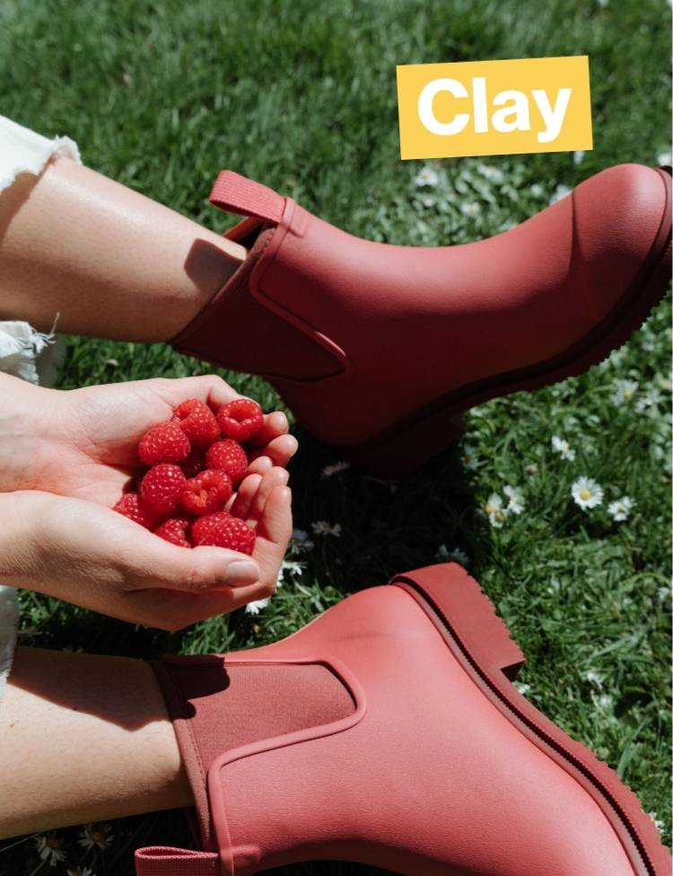 Clay Bobbi Gumboots in the garden 