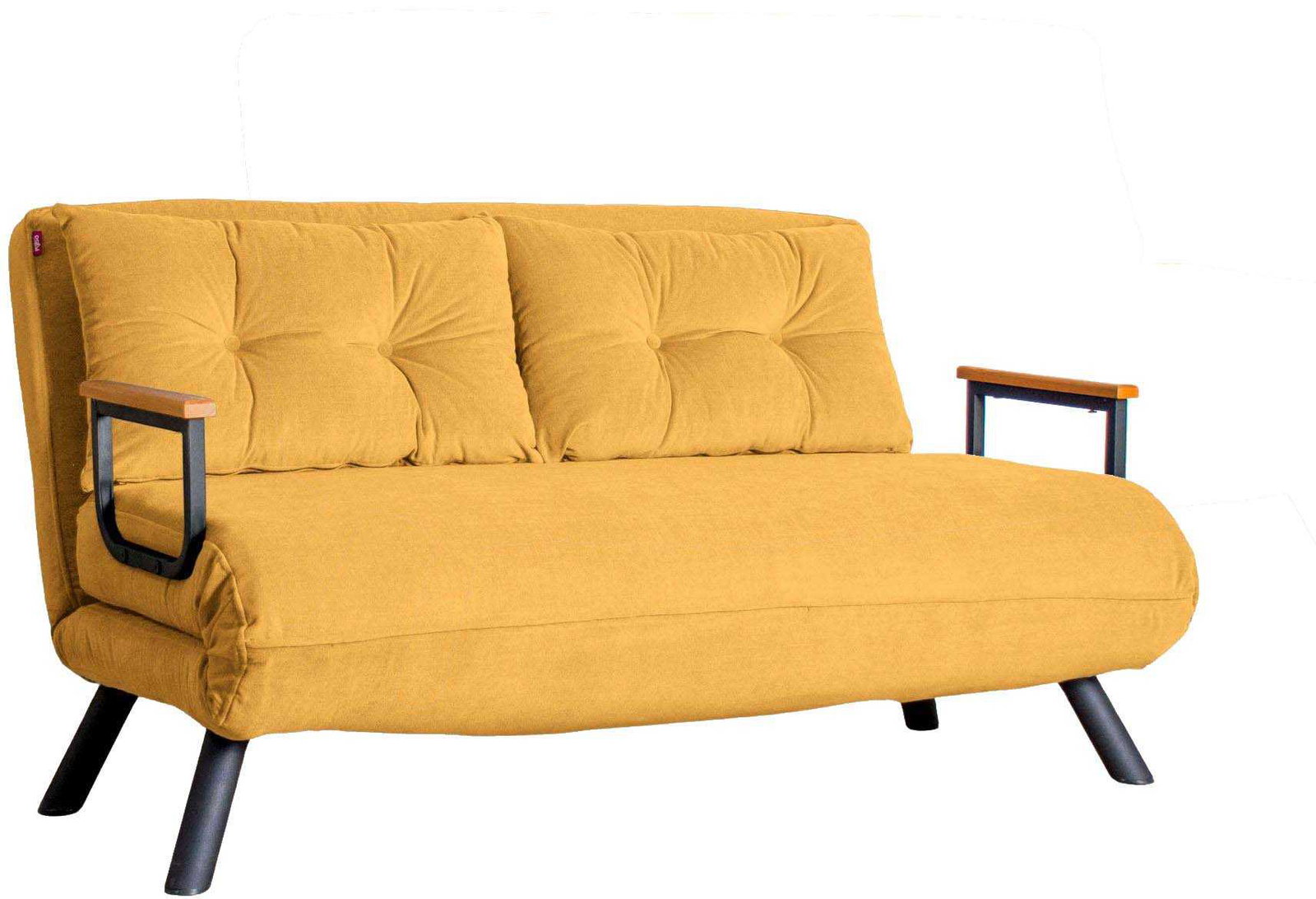 Image of Canapé 2 places convertible en tissu Sando Moutarde