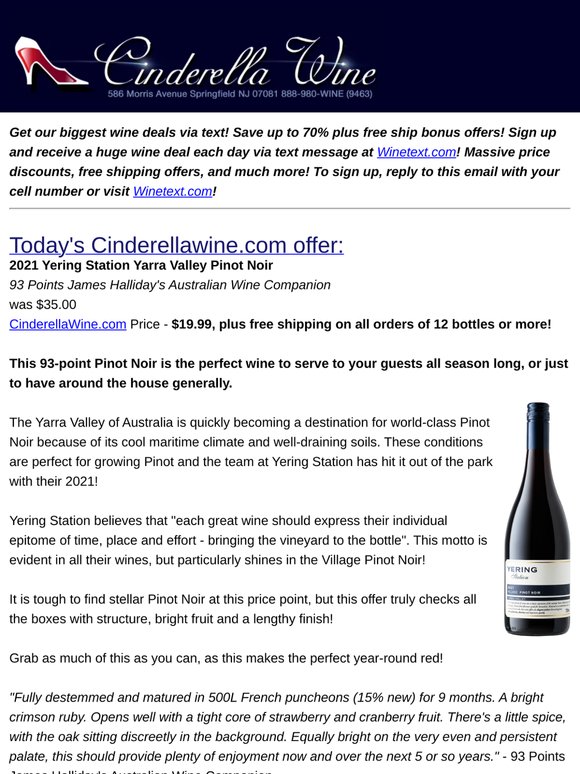 2021 Yering Station Yarra Valley Pinot Noir (93 JH) Free Ship on 12