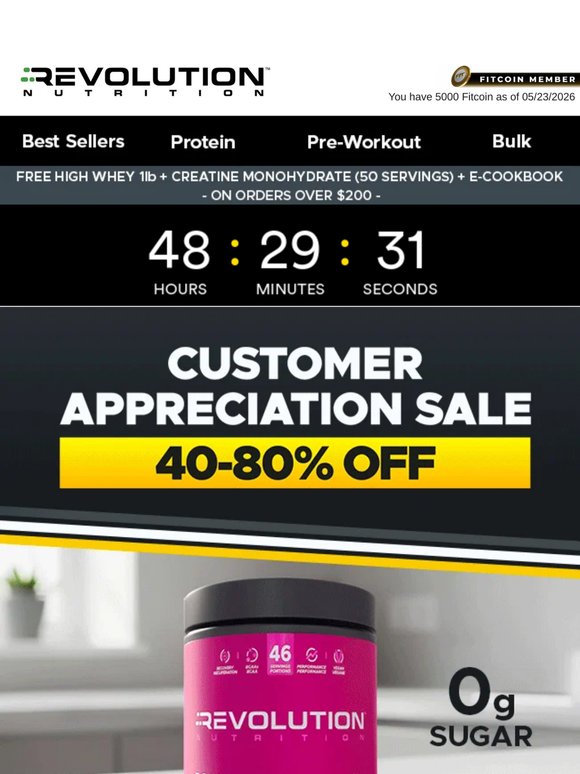 Spend $200 🎯 Grab FREE High Whey 1LB + Creatine + Recipe eBook
