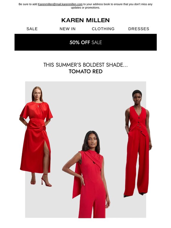 This season’s boldest shade: tomato red
