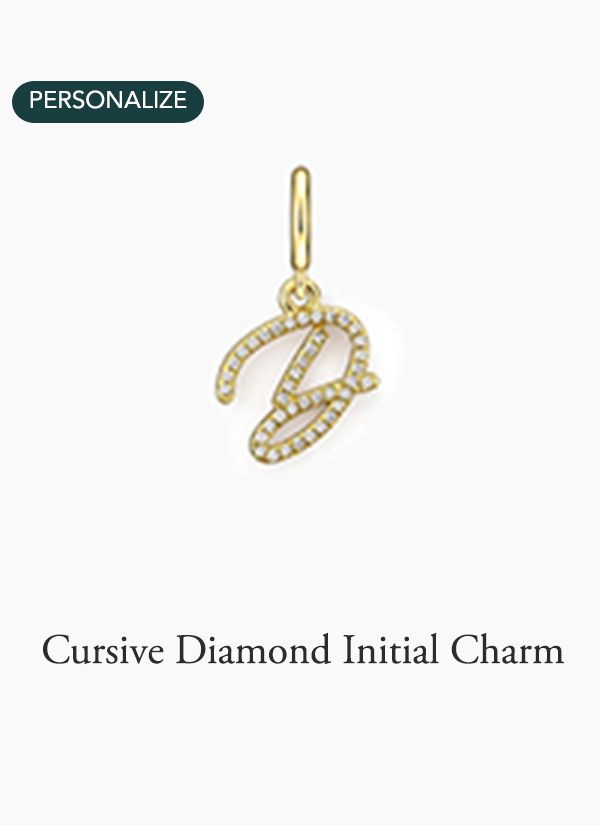 Cursive Diamond Initial Charm