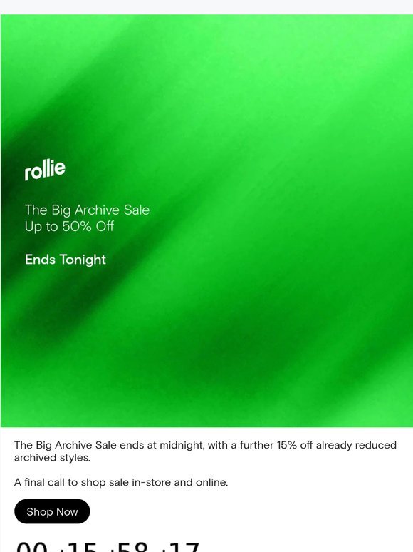 The Big Archive Sale ends tonight