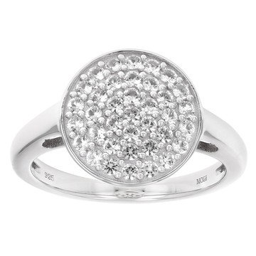 White Lab Created Sapphire Rhodium Over Sterling Silver Ring 0.58ctw
