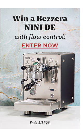 Win a Bezzera NINI DE with flow control through May 31! Enter Now: