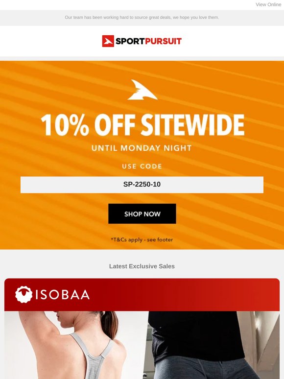 Isobaa Merino Underwear | Helinox | Veloforte Nutrition | Natural Park | Merino Wool Tees | Up to 71% Off!