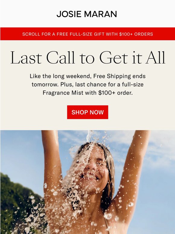 Free Shipping Ends Tomorrow