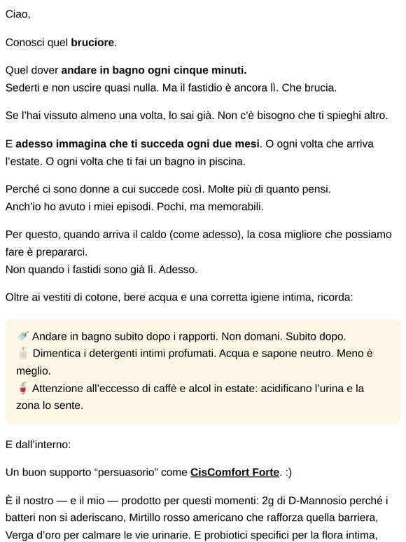 Re:🥴Prima dell'estate, leggi questo.