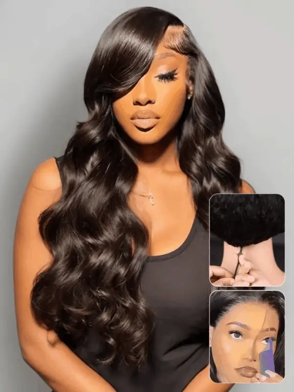Wavymy Upgrade 13x6 Max Lace Frontal Wear & Go Wigs Dome Cap Glueless Body Wave Wigs 180% Density