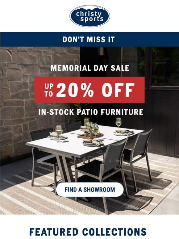 Don’t miss Memorial Day patio savings