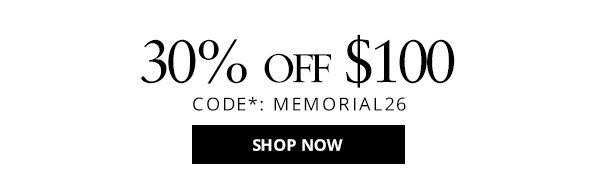 30% off $100. Ready to shop?