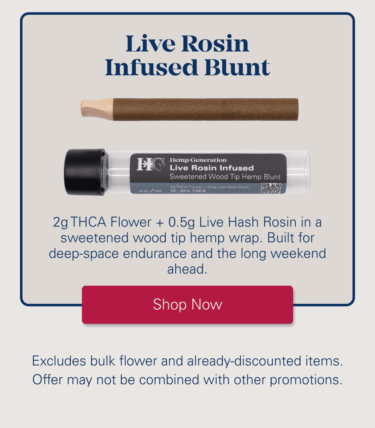 Live Rosin Infused THCA Flower  Blunt