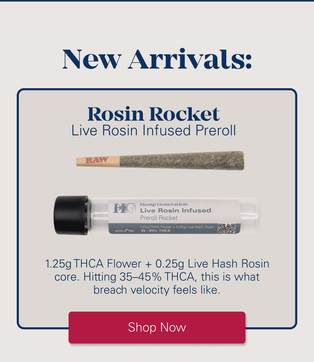 Live Rosin Infused THCA Flower Preroll