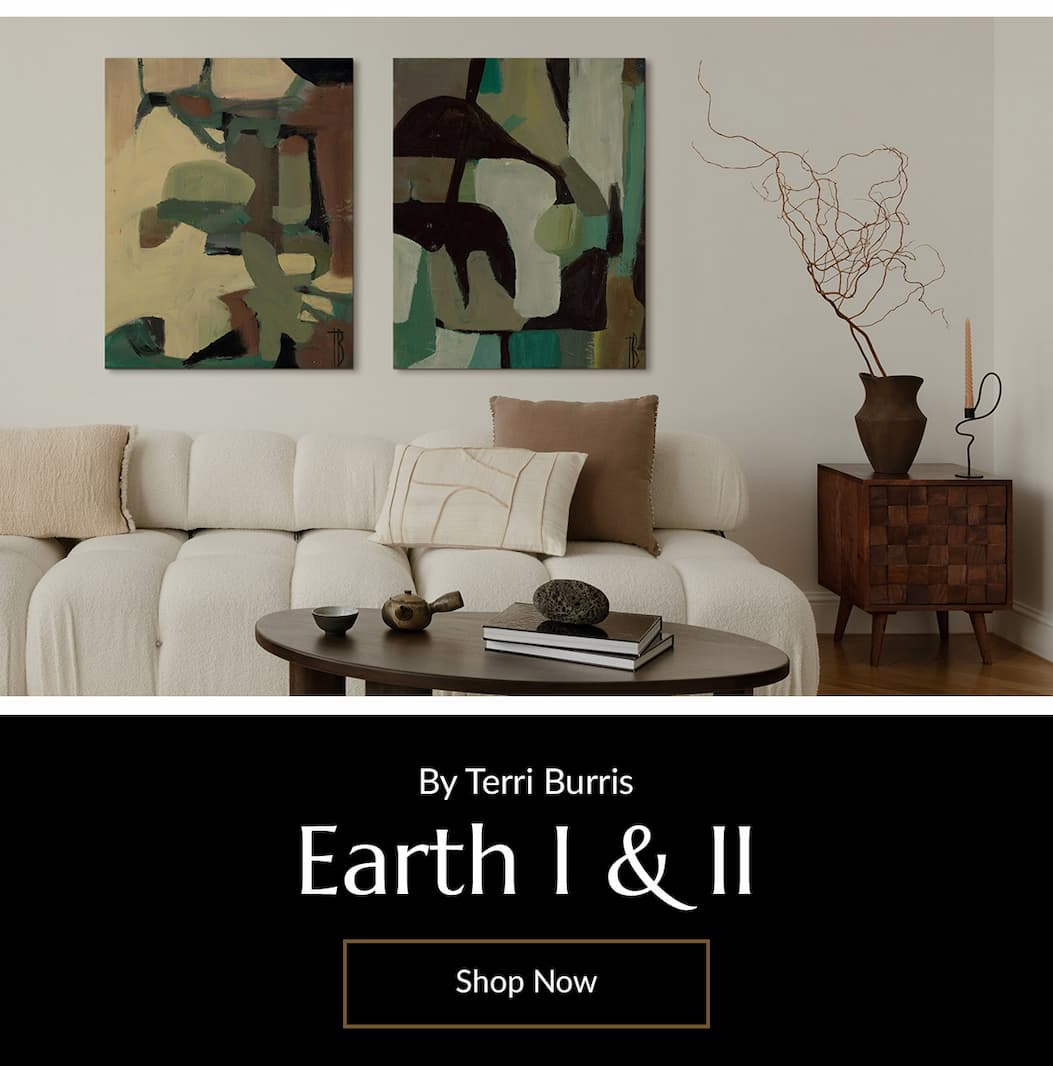 Organic abstracts in earthy hues feel grounding