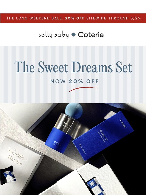Now 20% off: Solly Baby x Coterie ☁️