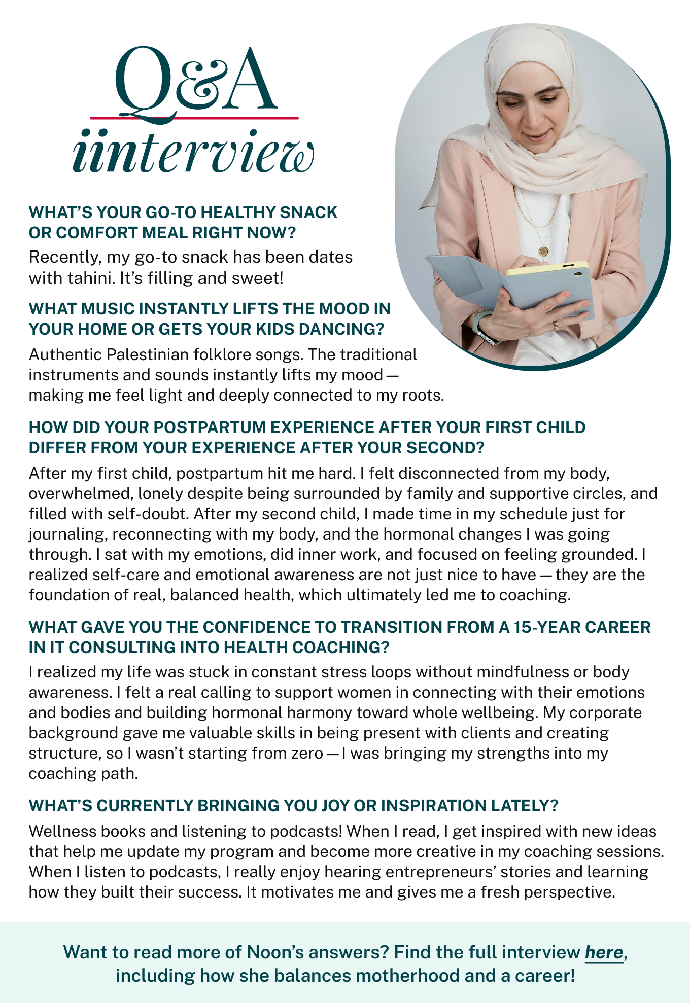 Want to read more of Noon’s answers? Find the full interview here