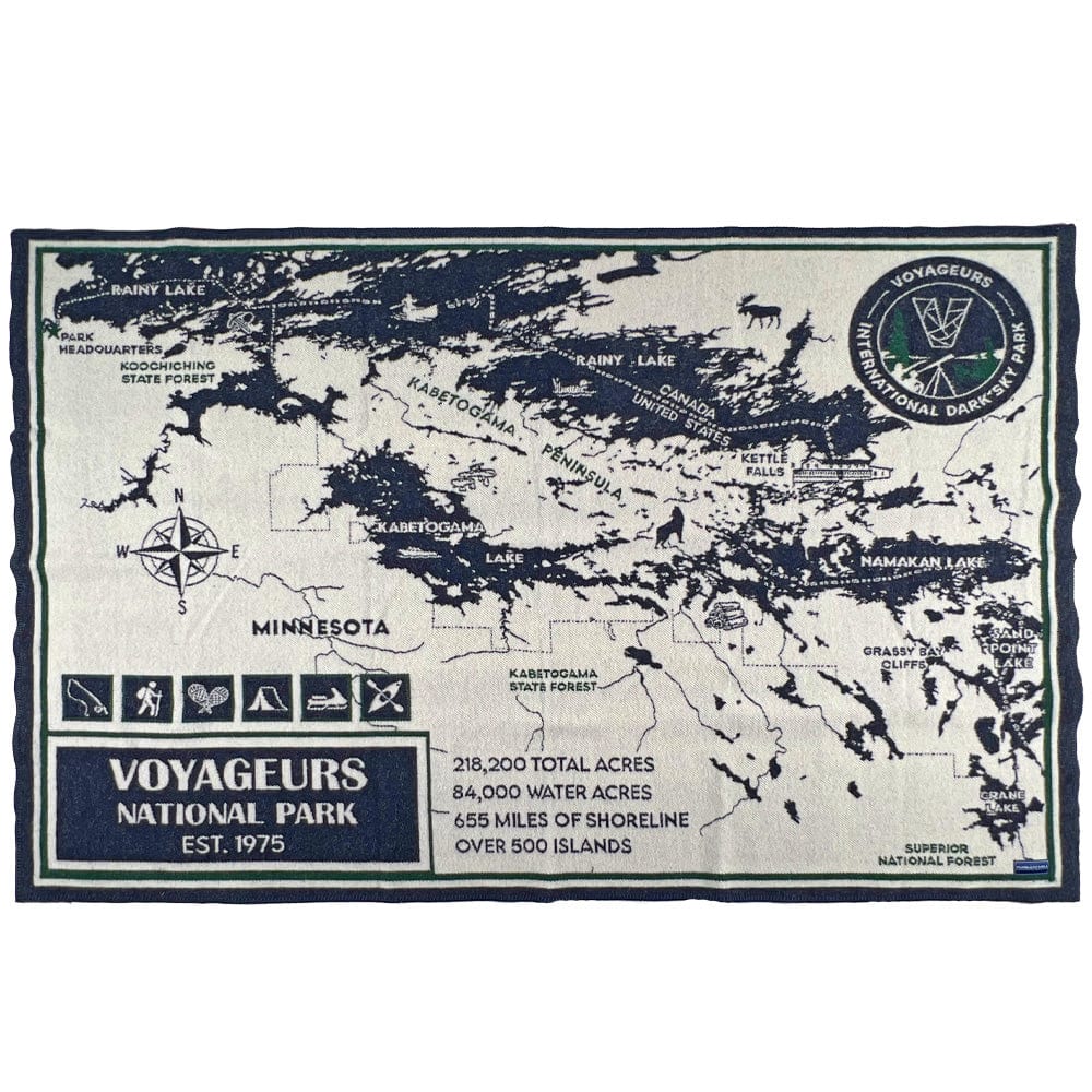Image of Voyageurs National Park Map Wool Throw
