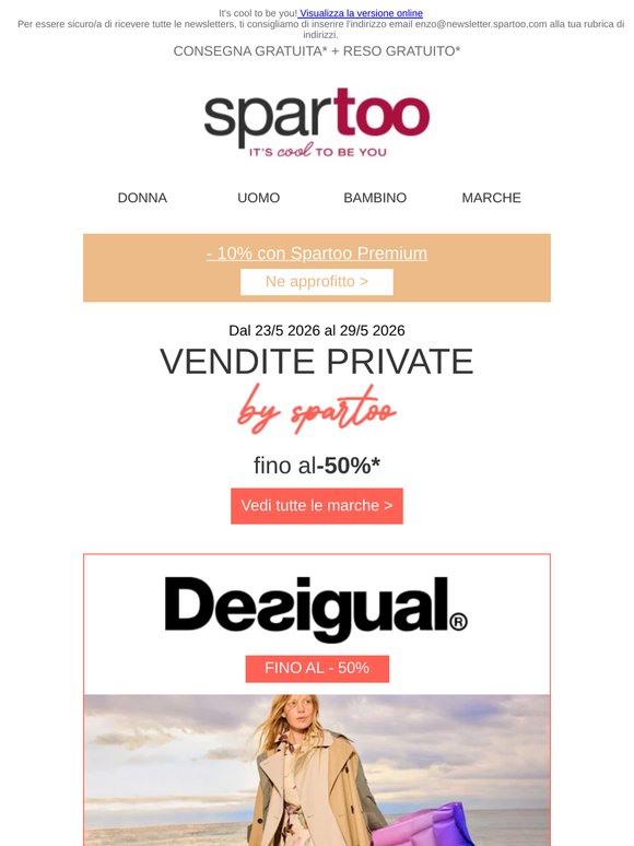 ✨Offerta della settimana, fino al -50% su Desigual, adidas con spedizione gratuita