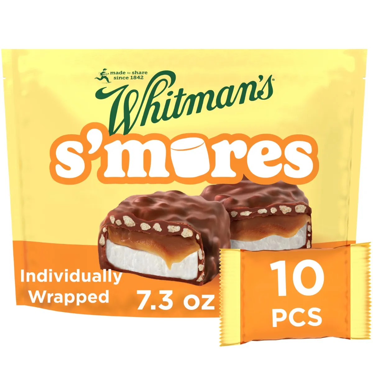 Whitman's Milk Chocolate Caramel S'mores Bag, 7.3 oz bag