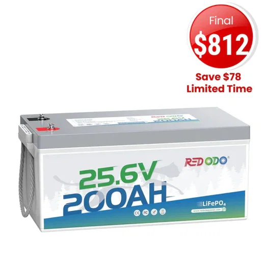 🔥【Sale-Final $812】Redodo 24V 200Ah LiFePO4 Lithium Battery | Trolling Motor, Marine, RV, Solar Home, Home Backup