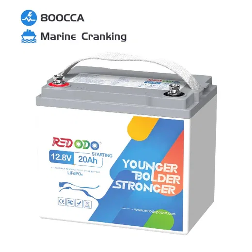 Redodo 12V 20Ah LiFePO4 Marine Cranking Battery, 800 CCA (-10°C)