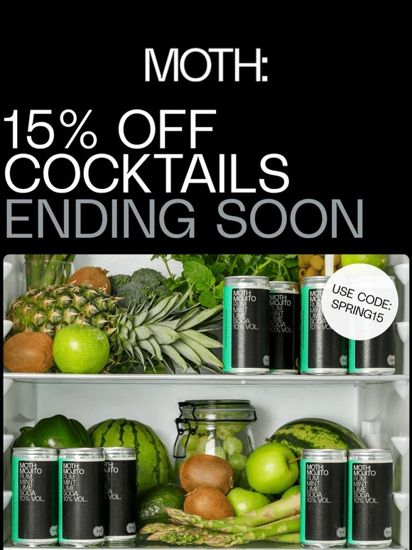 15% off bank holiday cocktails 🍸