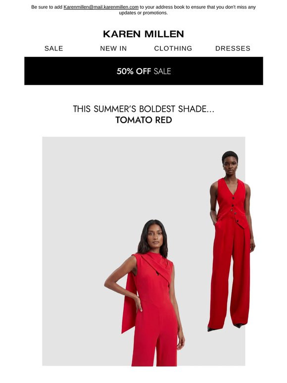 This season’s boldest shade: tomato red
