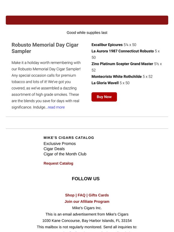A Smooth Tribute! Our La Fontana Memorial Weekend Sale Has Begun!!