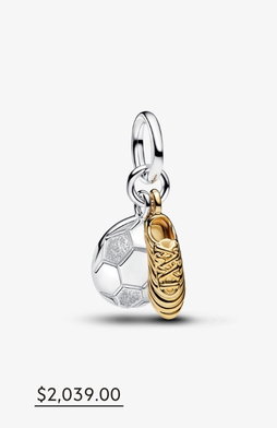 Charm colgante doble tenis de fútbol
