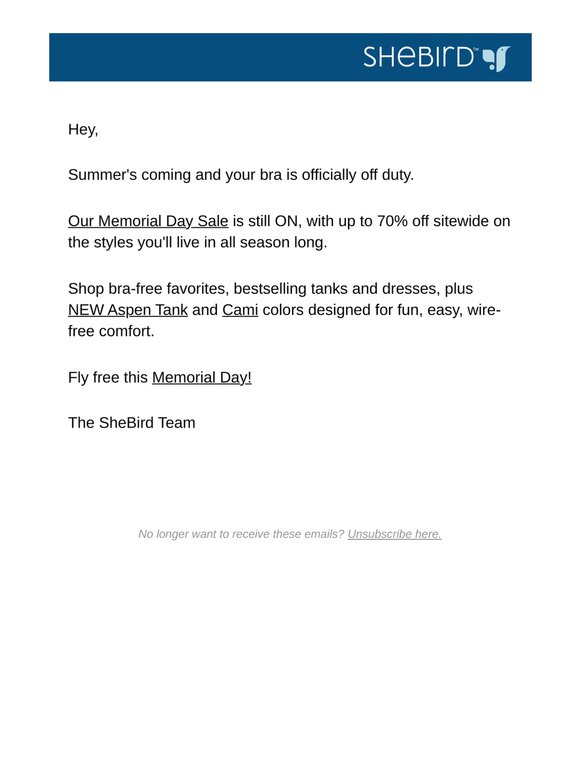 Our Memorial Day Sale Is ON , Get Up to 70% Off
