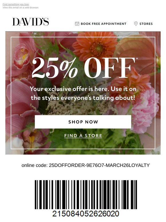 Only for you: 25% off