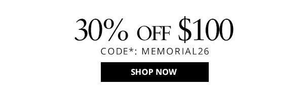 30% off $100. Ready to shop?