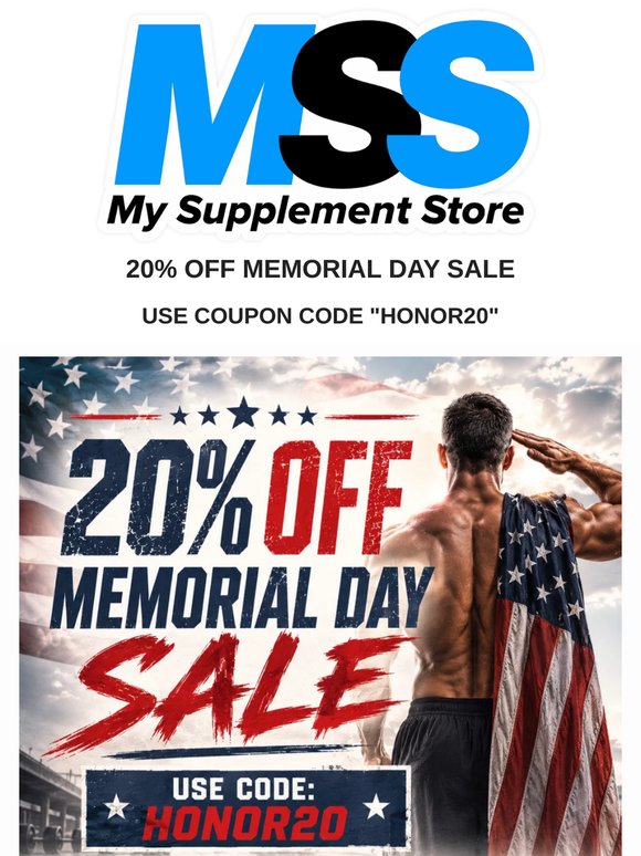 20% OFF Sitewide This Memorial Day Weekend