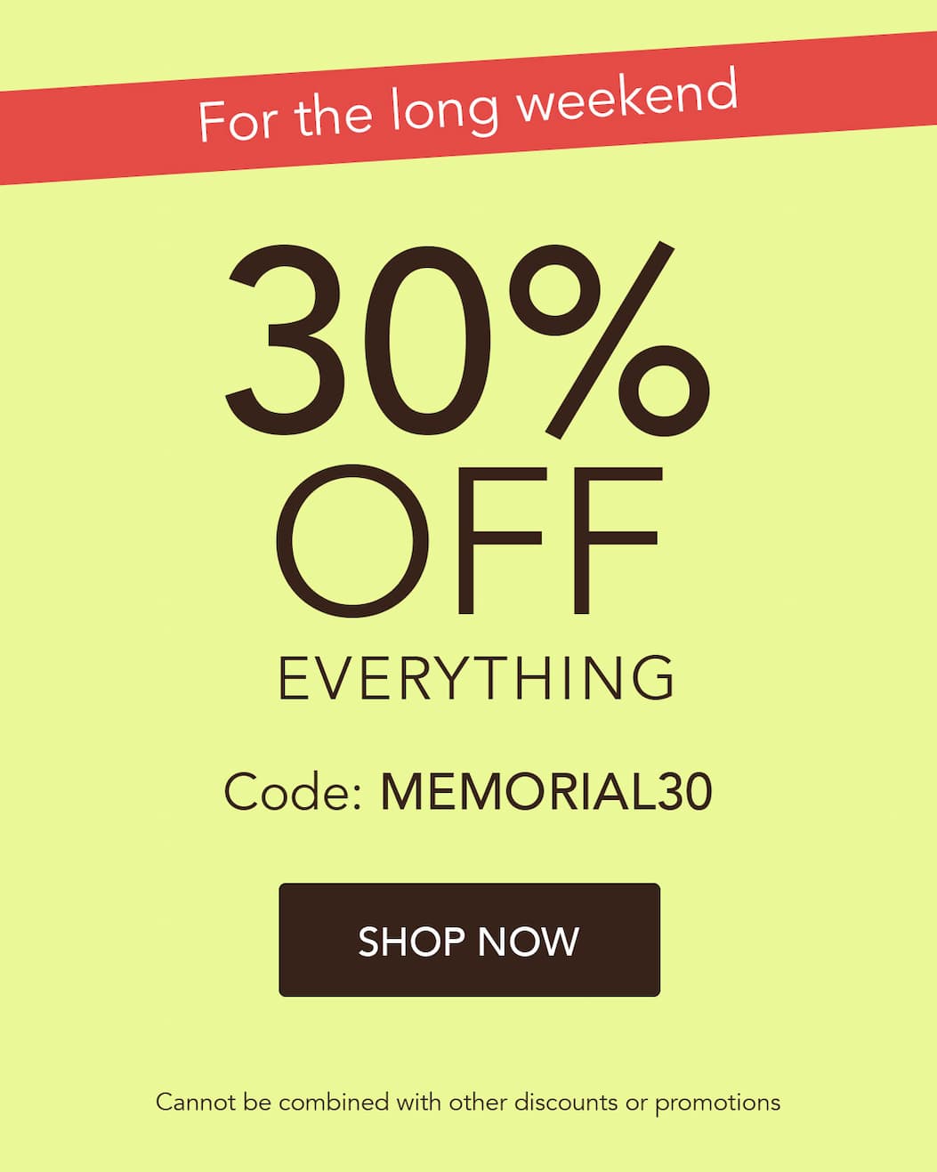 Memorial Day Weekend Sale