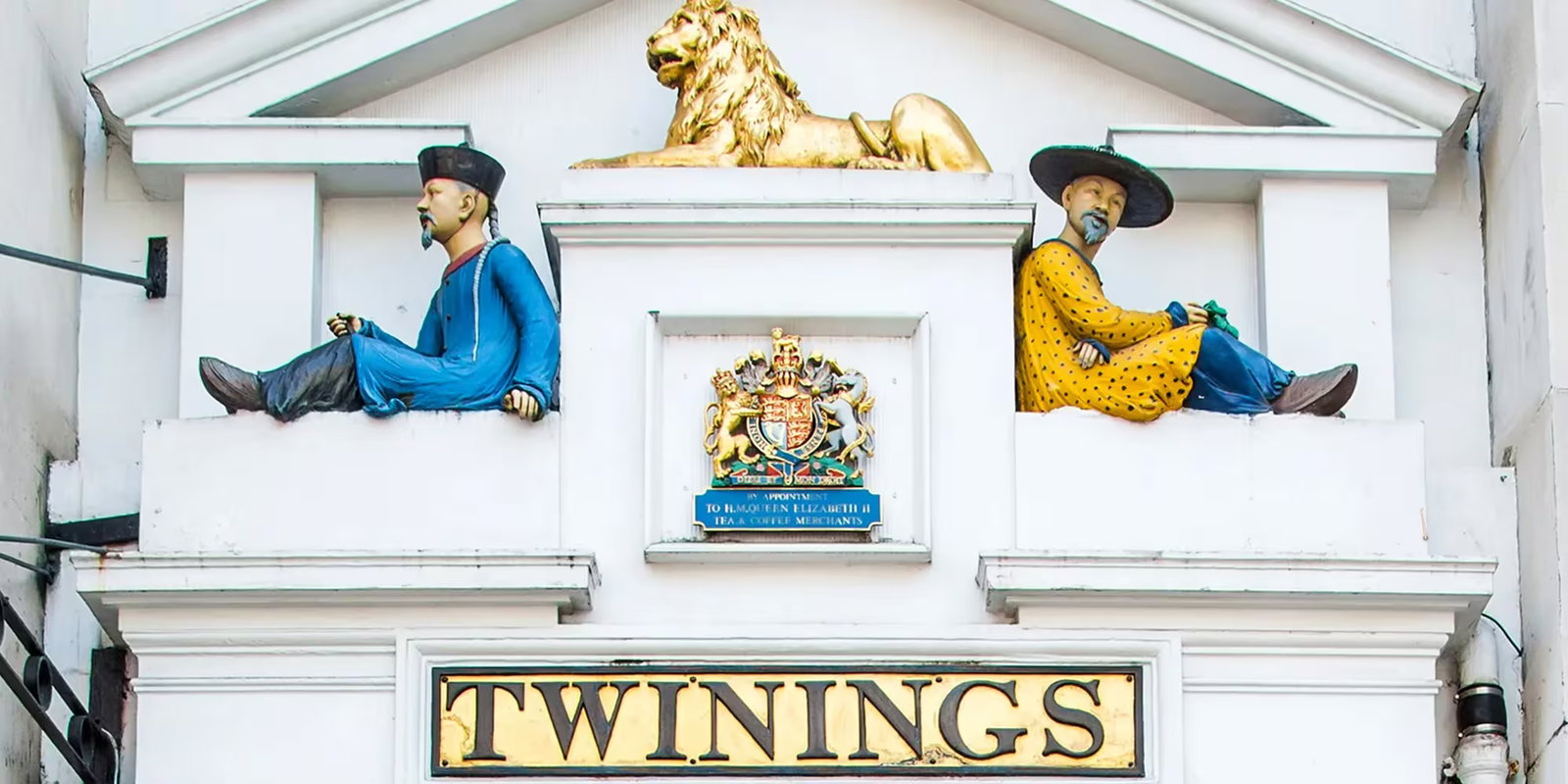 Twinings logo above the store on London's Strand