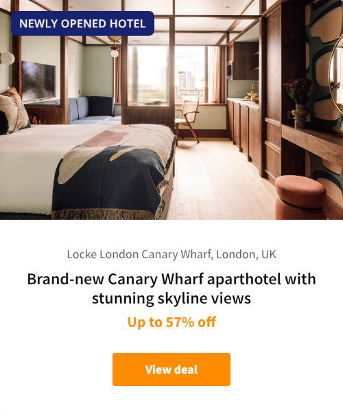 Brand-new Canary Wharf aparthotel with stunning skyline views