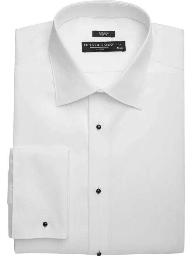 Pronto Uomo Slim Fit French Cuff Formal Dress Shirt