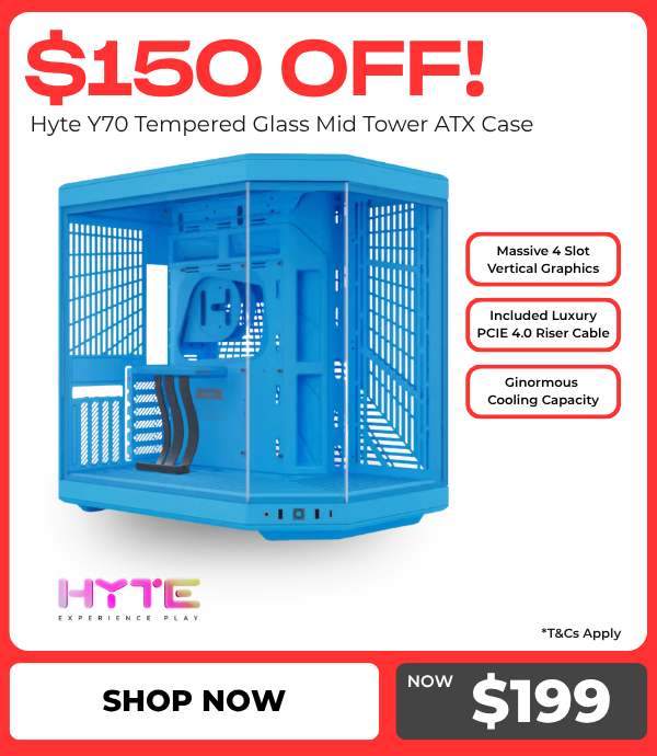 $150 OFF! Hyte Y70 Tempered Glass Mid Tower ATX Case